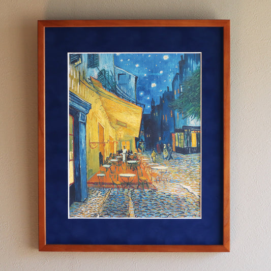 フィンセント・ファン・ゴッホ 「夜のカフェテラス」アートポスター(フレーム付き)1