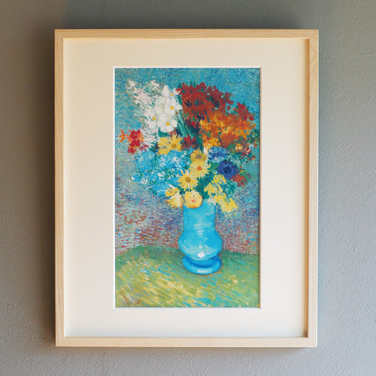 フィンセント・ファン・ゴッホ 「青い花瓶の花」アートポスター(フレーム付き)1