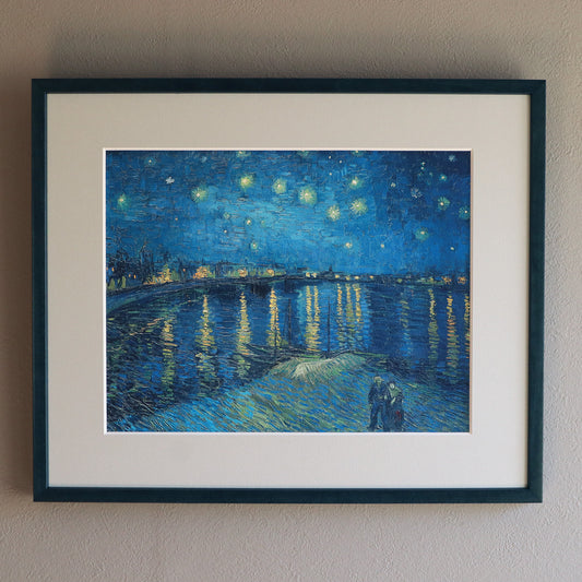 フィンセント・ファン・ゴッホ 「ローヌ川の星月夜」アートポスター(フレーム付き)1