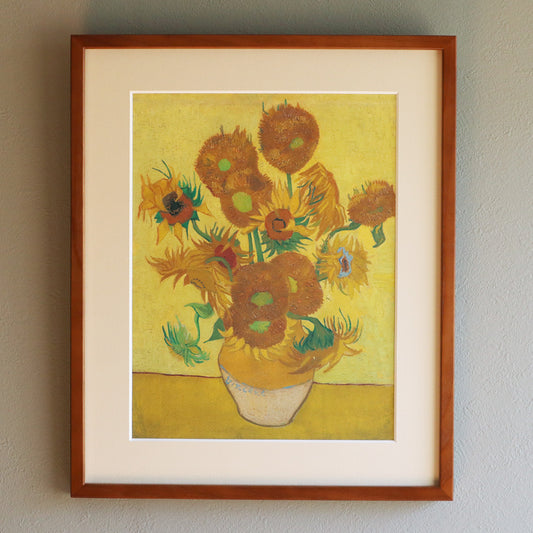 フィンセント・ファン・ゴッホ 「ひまわり アムステルダム版(6枚目)」アートポスター(フレーム付き)1