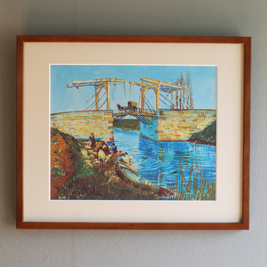 フィンセント・ファン・ゴッホ 「アルルの跳ね橋」アートポスター(フレーム付き)1