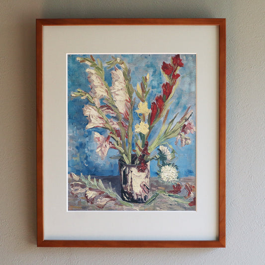 フィンセント・ファン・ゴッホ 「グラジオラスのある花瓶」アートポスター(フレーム付き)1