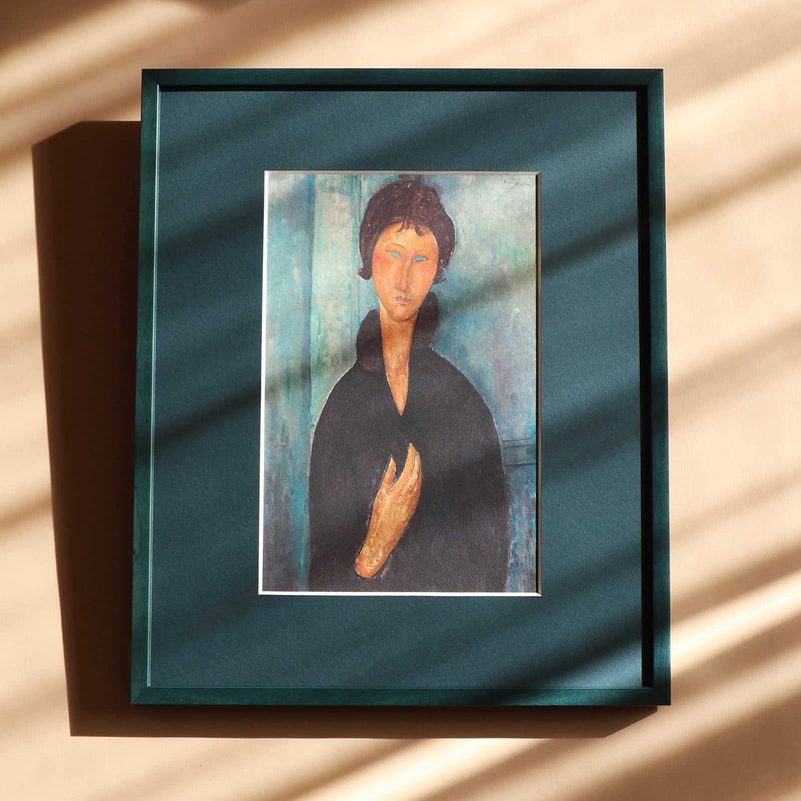 アメデオ・モディリアーニ 「青い目の女」アートポスター（フレーム付き） / Amedeo Modiglian “Femme aux yeux –  HOMU