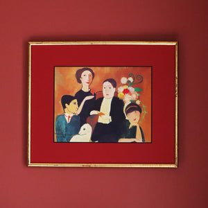 マリー・ローランサン 「芸術家仲間：アポリネールとその友人たち」アートポスター（ヴィンテージフレーム付き）絵画・名画［額入り］1