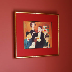 マリー・ローランサン 「芸術家仲間：アポリネールとその友人たち」アートポスター（ヴィンテージフレーム付き）絵画・名画［額入り］2