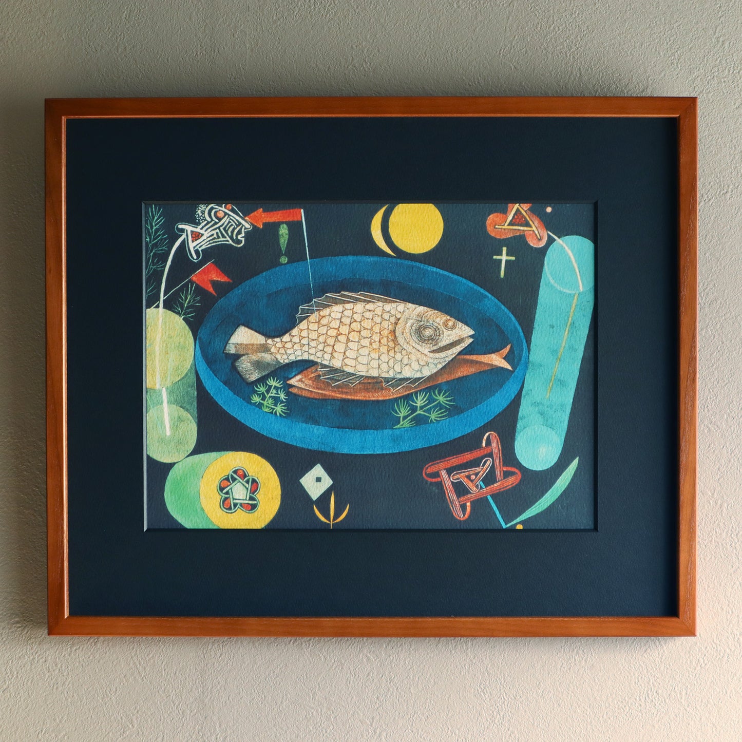 パウル・クレー「魚を巡って」アートポスター（フレーム付き） / Paul Klee “Around the Fish”絵画・名画［額入り］1