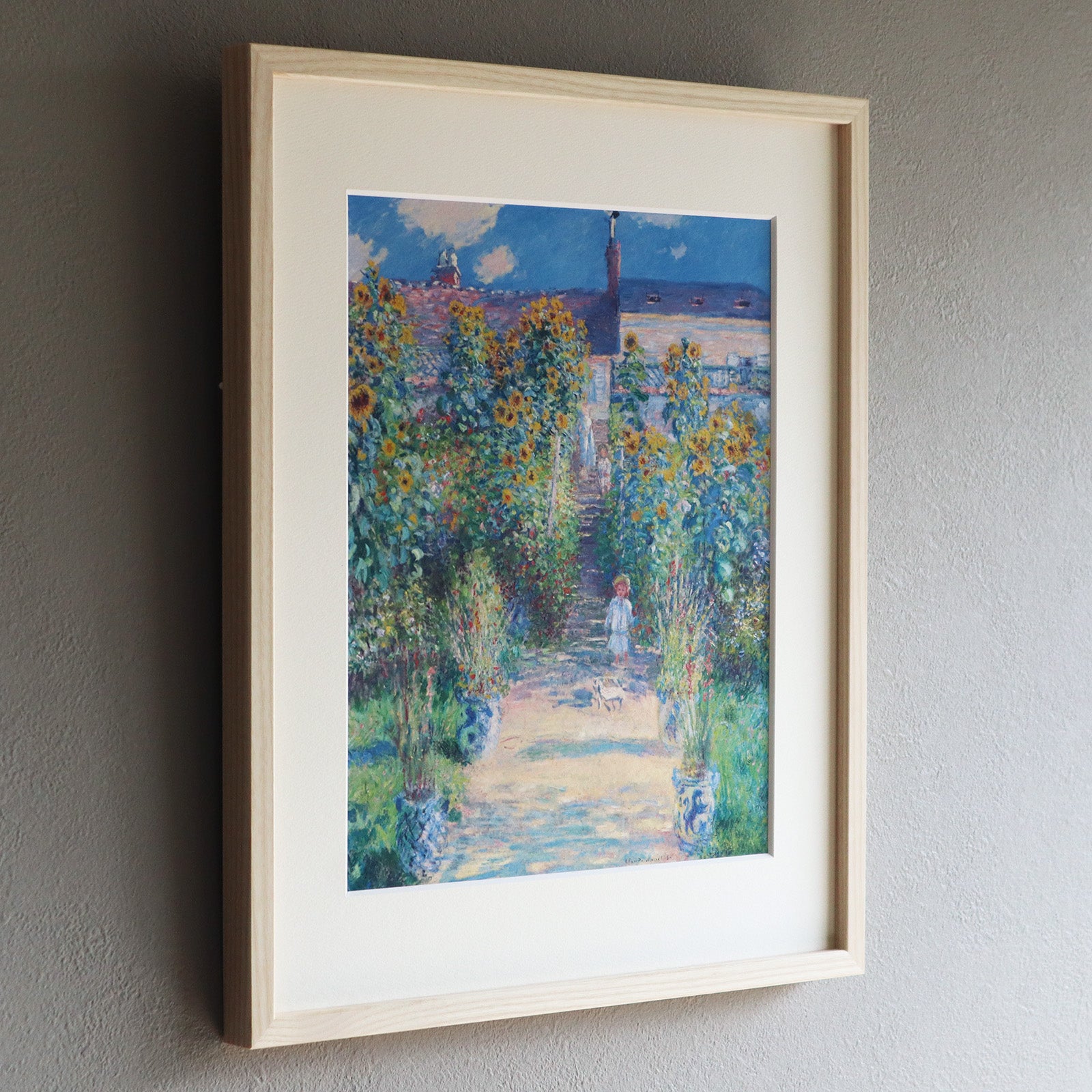 クロード・モネ 「ヴェトゥイユの画家の庭」アートポスター（フレーム付き） / Claude Monet“The Artist's Garden at Vétheuil”名画・絵画［額入り］2