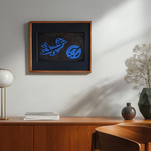 パウル・クレー「青い鳥とカボチャ」アートポスター（フレーム付き） / Paul Klee “Blue-Bird-Pumpkin” 絵画・名画［額入り0