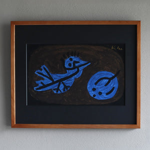 パウル・クレー「青い鳥とカボチャ」アートポスター（フレーム付き） / Paul Klee “Blue-Bird-Pumpkin” 絵画・名画［額入り1