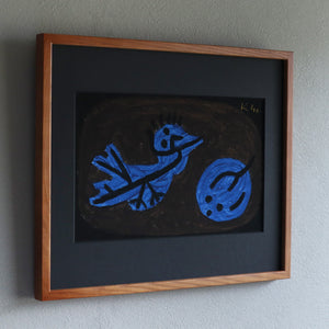 パウル・クレー「青い鳥とカボチャ」アートポスター（フレーム付き） / Paul Klee “Blue-Bird-Pumpkin” 絵画・名画［額入り2