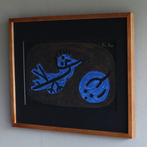 パウル・クレー「青い鳥とカボチャ」アートポスター（フレーム付き） / Paul Klee “Blue-Bird-Pumpkin” 絵画・名画［額入り3