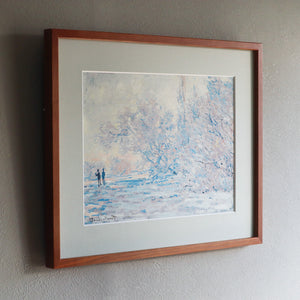 クロード・モネ 「ジヴェルニーの霜 1885年」アートポスター（フレーム付き） / Claude Monet“Frost at Giverny 1885”名画・絵画［額入り］2