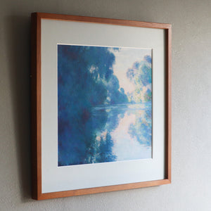 クロード・モネ 「セーヌ川の朝」アートポスター（フレーム付き） / Claude Monet“Morning on the Seine”名画・絵画［額入り］2