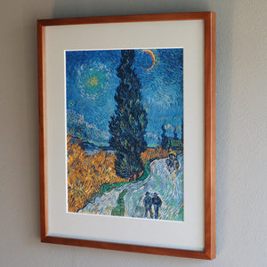 フィンセント・ファン・ゴッホ 「糸杉と星の見える道（夜のプロヴァンスの田舎道）」アートポスター（フレーム付き）3
