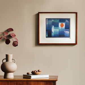 パウル・クレー「秋の気配［緑と紫のグラデーションにオレンジのアクセント］ 」アートポスター（フレーム付き） / Paul Klee “The Harbinger of Autumn [green and violet gradation with orange accent] (1922)” 絵画・名画［額入り］0