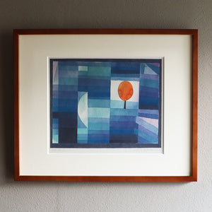 パウル・クレー「秋の気配［緑と紫のグラデーションにオレンジのアクセント］ 」アートポスター（フレーム付き） / Paul Klee “The Harbinger of Autumn [green and violet gradation with orange accent] (1922)” 絵画・名画［額入り］1