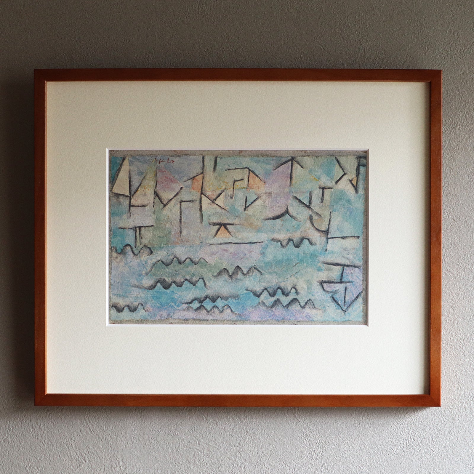 パウル・クレー「デュイスブルクのライン川」アートポスター（フレーム付き） / Paul Klee “The Rhine at Duisburg (1937)”絵画・名画［額入り］1