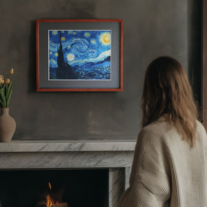 フィンセント・ファン・ゴッホ 「星月夜」アートポスター（フレーム付き）0