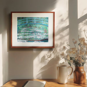クロード・モネ 「ジヴェルニーの日本の橋と睡蓮の池 1899年」アートポスター（フレーム付き） / Claude Monet“Water Lilies and Japanese Bridge at Giverny”名画・絵画［額入り］0