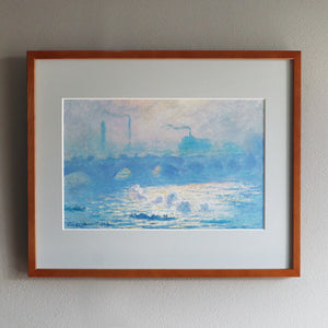 クロード・モネ 「ウォータールー橋」アートポスター（フレーム付き） / Claude Monet“Waterloo Bridge”名画・絵画［額入り］1