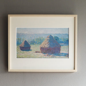 クロード・モネ 「積みわら（夏の終わり）」アートポスター（フレーム付き） / Claude Monet“Wheatstacks (End of Summer)”名画・絵画［額入り］1