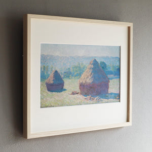 クロード・モネ 「積みわら（夏の終わり）」アートポスター（フレーム付き） / Claude Monet“Wheatstacks (End of Summer)”名画・絵画［額入り］2