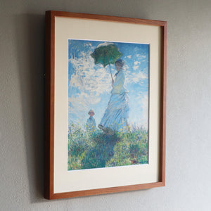 クロード・モネ 「散歩、日傘をさす女性」アートポスター（フレーム付き） / Claude Monet“Woman with a Parasol - Madame Monet and Her Son”名画・絵画［額入り］2