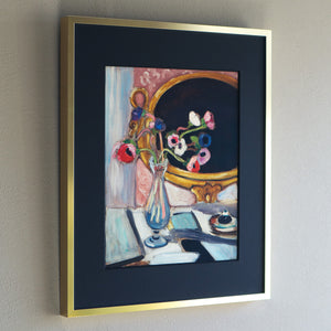 アンリ・マティス 「黒い鏡のアネモネ」アートポスター（フレーム付き） /  Henri Matisse “Anémones au miroir noir (1919)” 絵画・名画［額入り］2