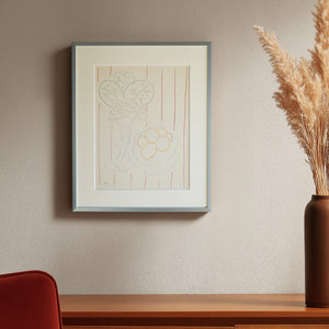 アンリ・マティス 「花と果実、縞模様の背景」アートポスター（フレーム付き） /  Henri Matisse “Fleurs et fruits, fond rayé (1942-44)” 絵画・名画［額入り］0