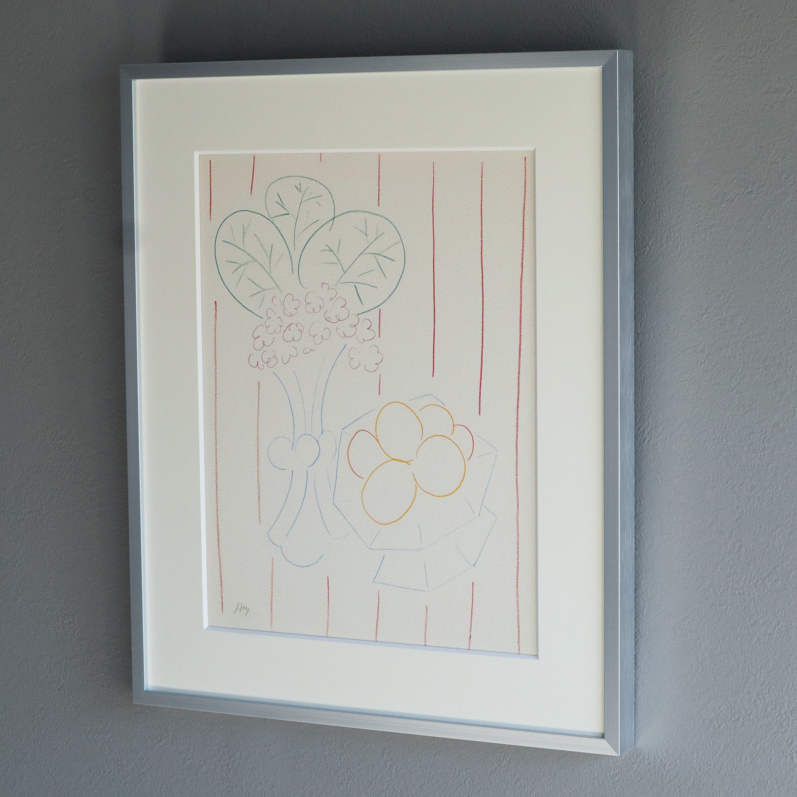 アンリ・マティス 「花と果実、縞模様の背景」アートポスター（フレーム付き） /  Henri Matisse “Fleurs et fruits, fond rayé (1942-44)” 絵画・名画［額入り］3