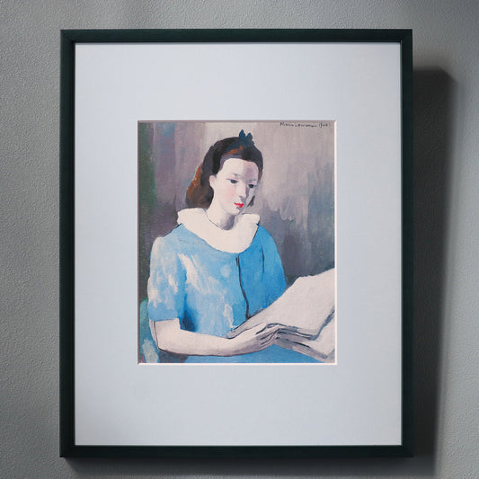 マリー・ローランサン 「シュザンヌ・モロー（青い服）」アートポスター（フレーム付き）1