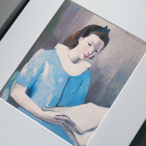 マリー・ローランサン 「シュザンヌ・モロー（青い服）」アートポスター（フレーム付き）絵画・名画［額入り］2