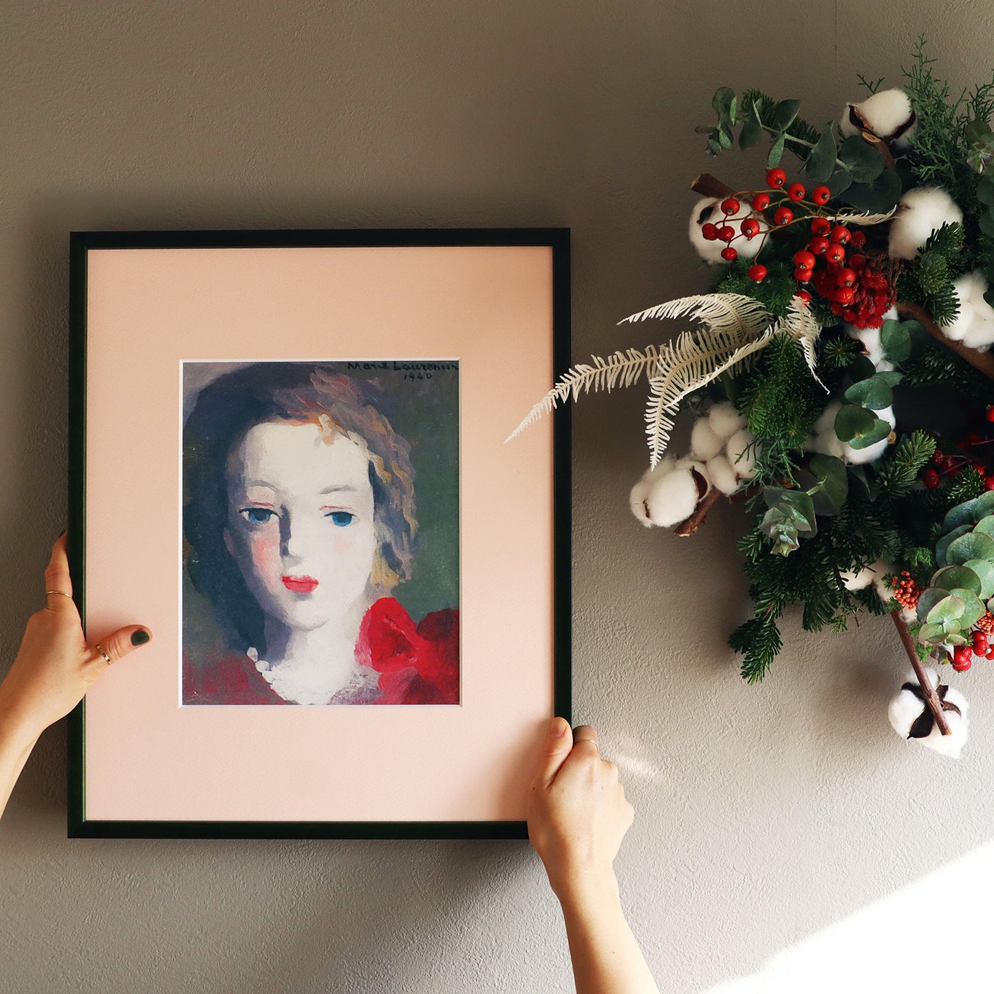 マリー・ローランサン 「女の顔 1940年」アートポスター（フレーム付き） / Marie Laurencin “Woman Face 1940” Art Frame