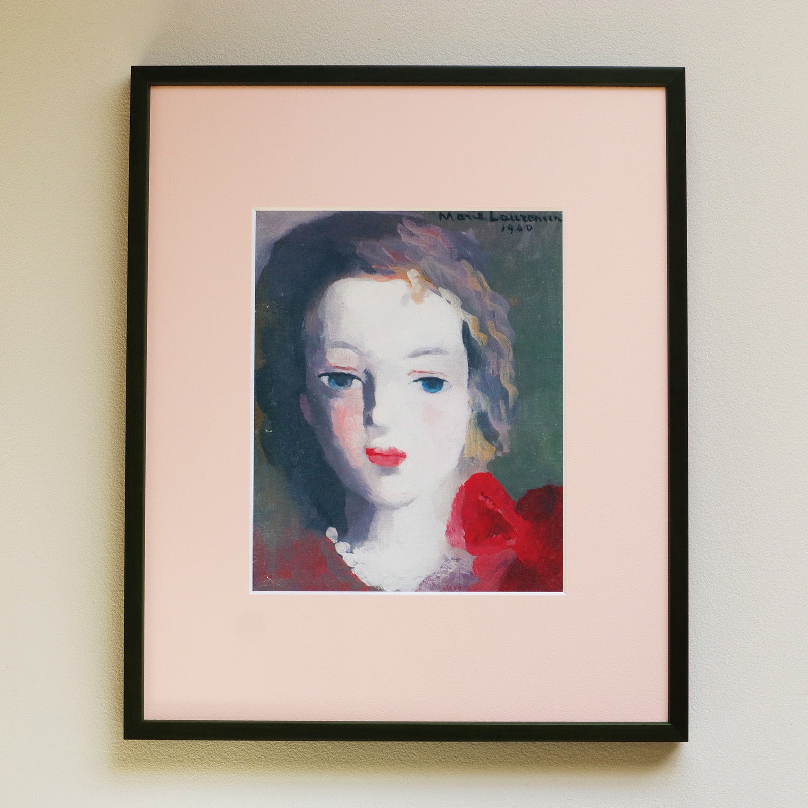 マリー・ローランサン 「女の顔 1940年」アートポスター（フレーム付き 