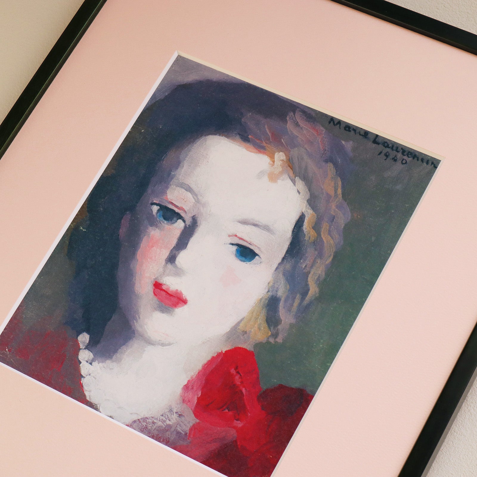 マリー・ローランサン 「女の顔 1940年」アートポスター（フレーム付き 