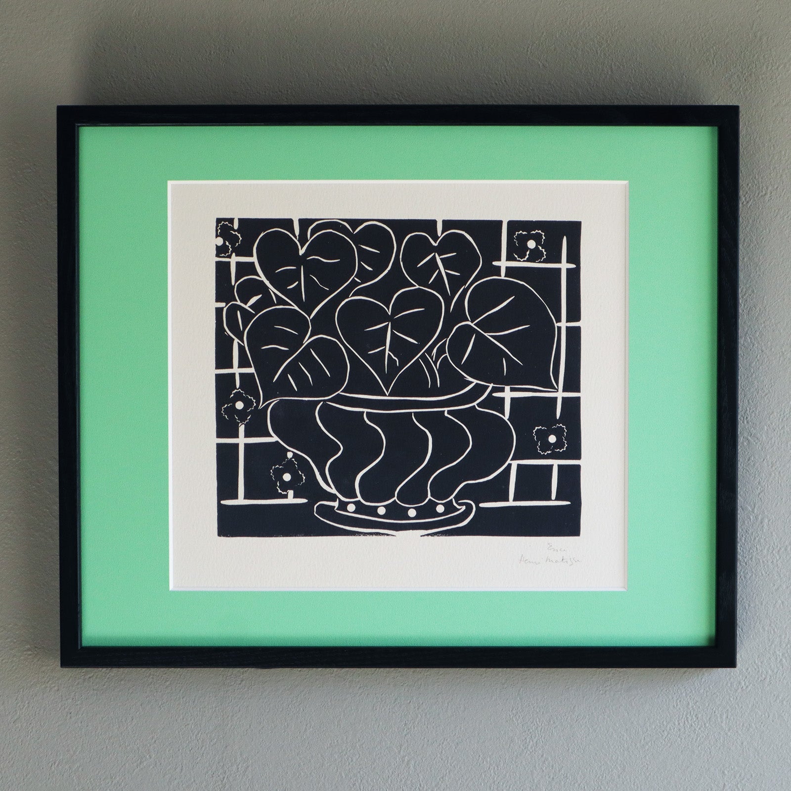 アンリ・マティス 「ベゴニアのバスケット」アートポスター（フレーム付き） /  Henri Matisse “Corbeille de bégonias I (1938)” 絵画・名画［額入り］1