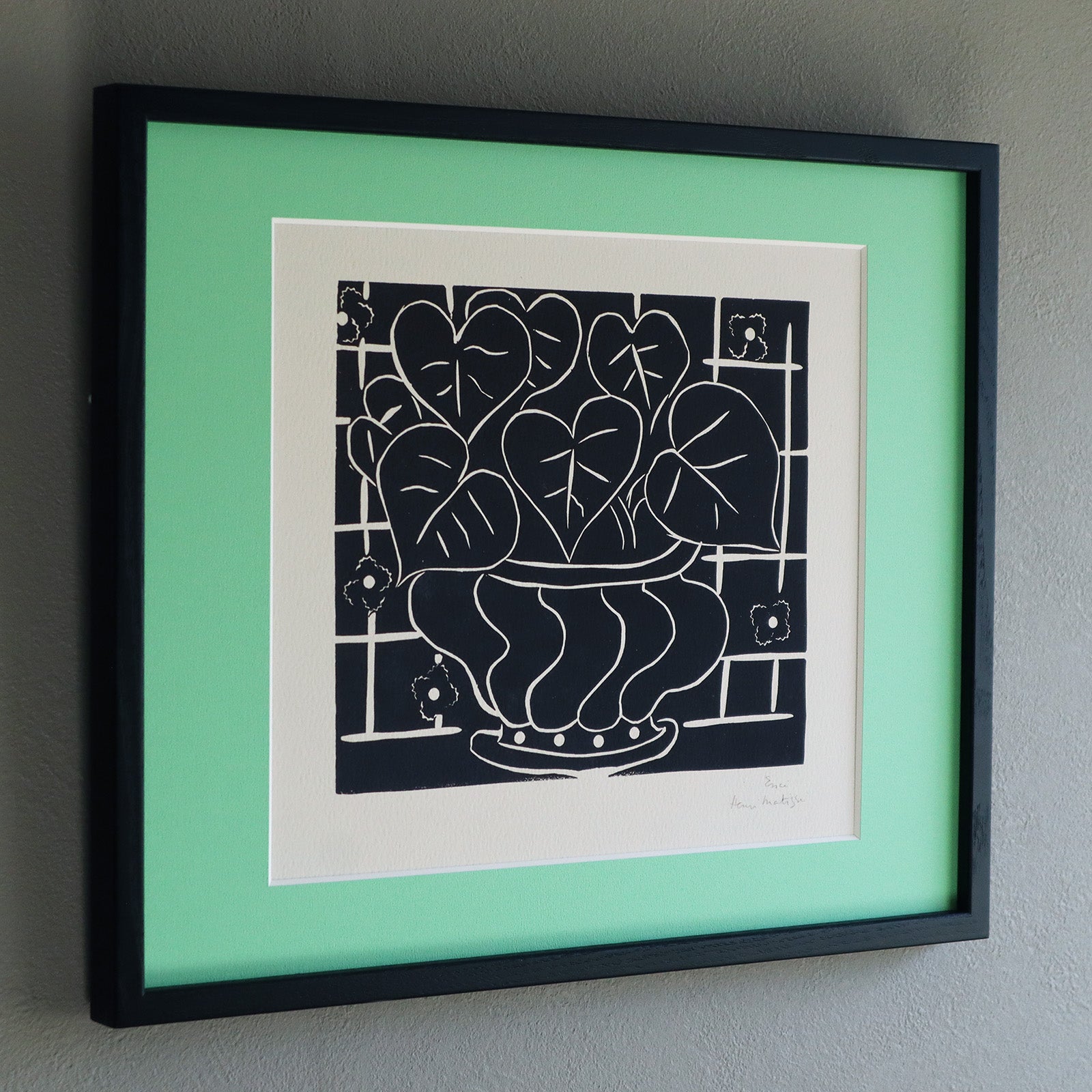 アンリ・マティス 「ベゴニアのバスケット」アートポスター（フレーム付き） /  Henri Matisse “Corbeille de bégonias I (1938)” 絵画・名画［額入り］2