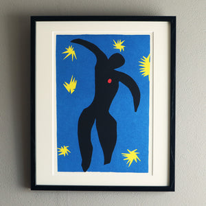 アンリ・マティス 版画集『ジャズ』「イカロス」アートポスター（フレーム付き）※縦位置 / Henri Matisse “Jazz / Icarus” 絵画・名画［額入り］1
