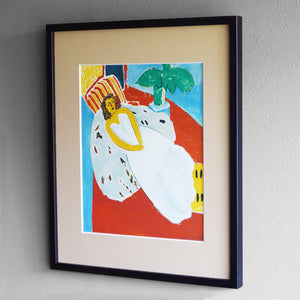 アンリ・マティス 「白い服を着た若い女、赤い背景」アートポスター（フレーム付き） / Henri Matisse “June fille en blanc, found rouge” 名画・絵画［額入り］3