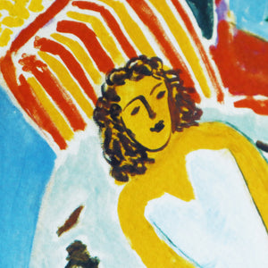 アンリ・マティス 「白い服を着た若い女、赤い背景」アートポスター（フレーム付き） / Henri Matisse “June fille en blanc, found rouge” 名画・絵画［額入り］4