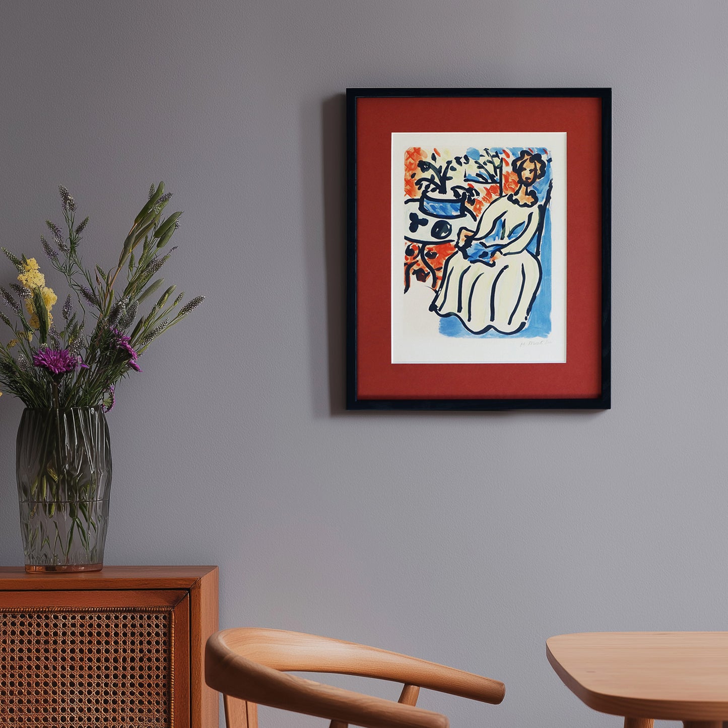 アンリ・マティス 「黄色のドレスを着たマリー＝ジョゼ」アートポスター（フレーム付き） /  Henri Matisse “Marie-José en robe jaune (1950)” 絵画・名画［額入り］0