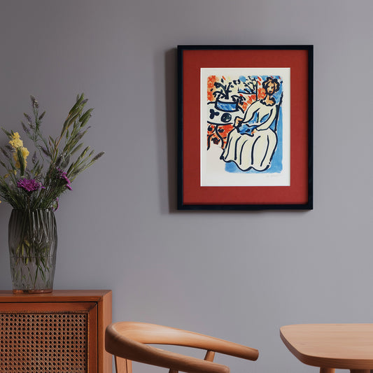 アンリ・マティス 「黄色のドレスを着たマリー＝ジョゼ」アートポスター（フレーム付き） /  Henri Matisse “Marie-José en robe jaune (1950)” 絵画・名画［額入り］0