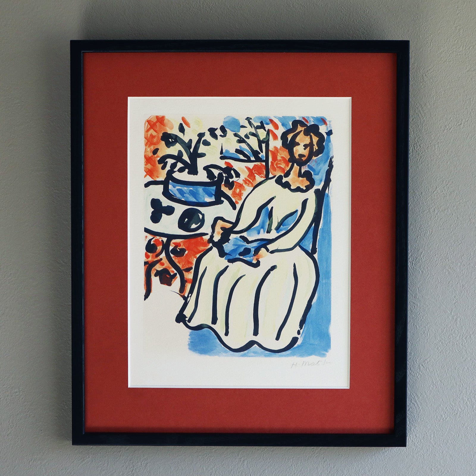 アンリ・マティス 「黄色のドレスを着たマリー＝ジョゼ」アートポスター（フレーム付き） /  Henri Matisse “Marie-José en robe jaune (1950)” 絵画・名画［額入り］1