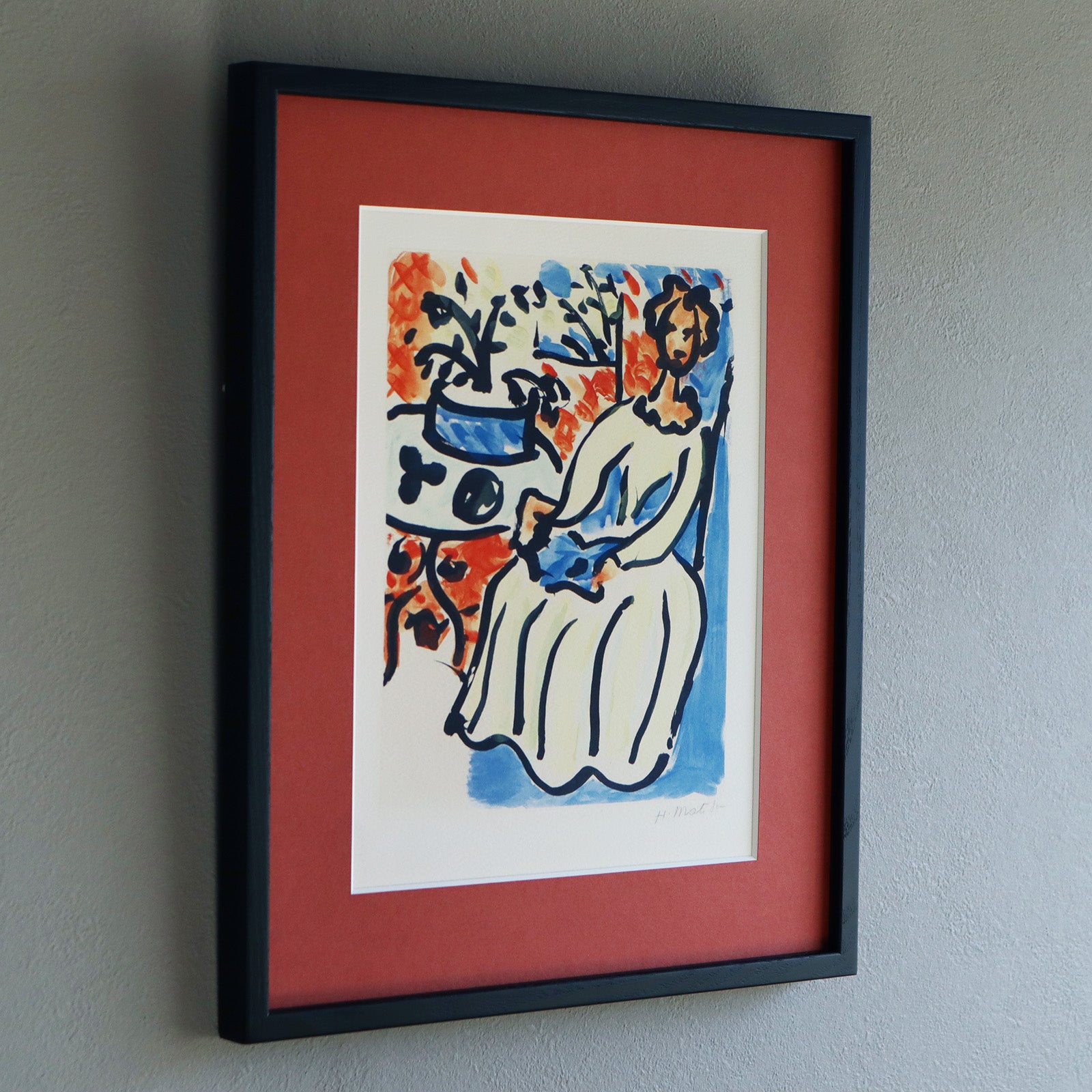 アンリ・マティス 「黄色のドレスを着たマリー＝ジョゼ」アートポスター（フレーム付き） /  Henri Matisse “Marie-José en robe jaune (1950)” 絵画・名画［額入り］2