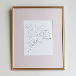 アンリ・マティス 「ムーア風の椅子に横たわるオダリスク。ペン画。1928.」アートポスター（フレーム付き） 世界の名画・絵画［額入り］1