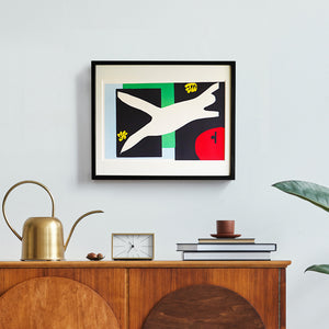 アンリ・マティス 版画集『ジャズ』「水槽を泳ぐ女性」アートポスター（フレーム付き）絵画・名画［額入り］00