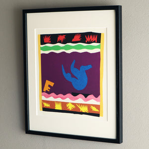 アンリ・マティス 版画集『ジャズ』「トボガン橇」アートポスター（フレーム付き）※縦位置 / Henri Matisse “Jazz /The Toboggan”絵画・名画［額入り］2