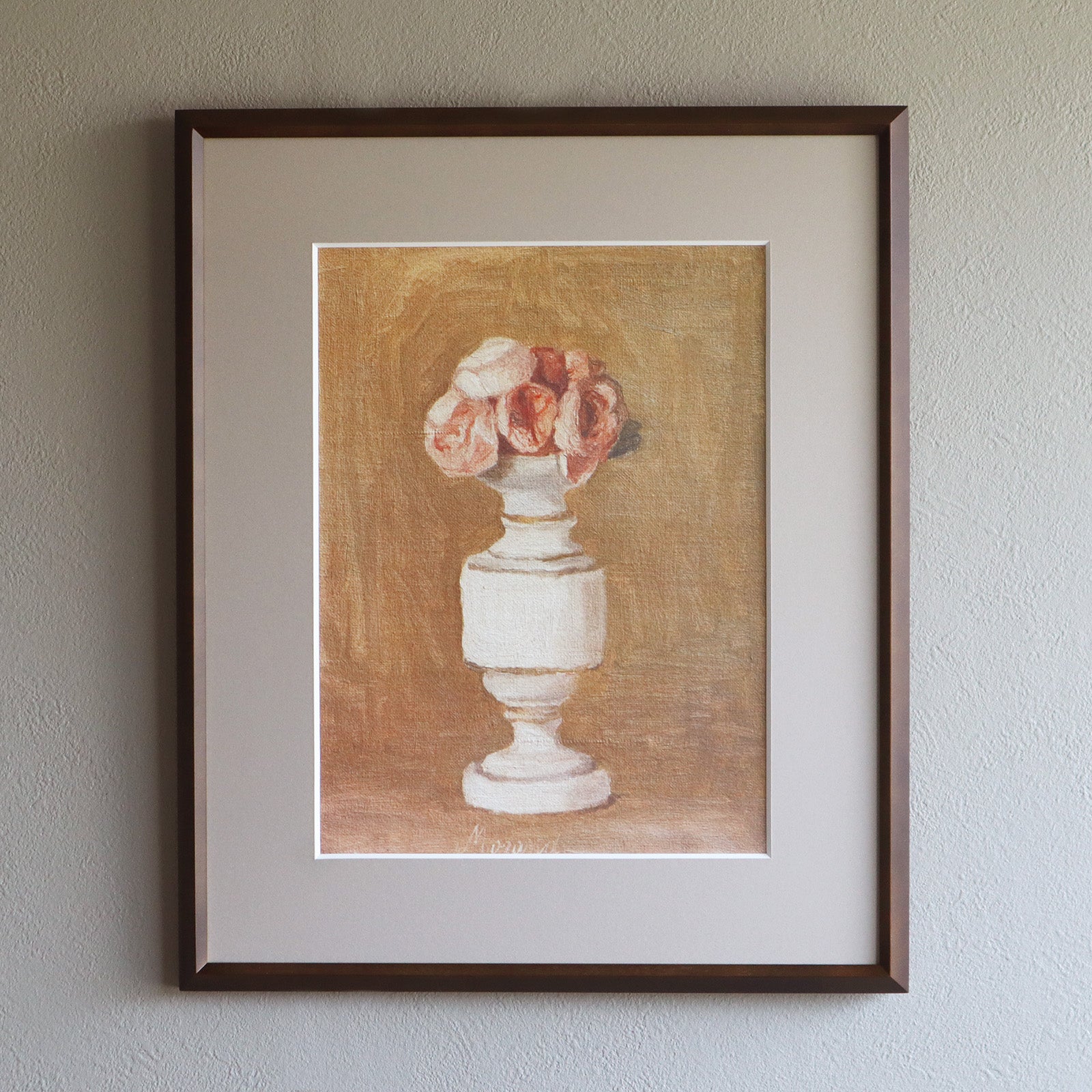 ジョルジョ・モランディ 「花 1950-1」アートポスター（フレーム付き） / Giorgio Morandi “Flower 1950-1” 絵画・名画［額入り］1