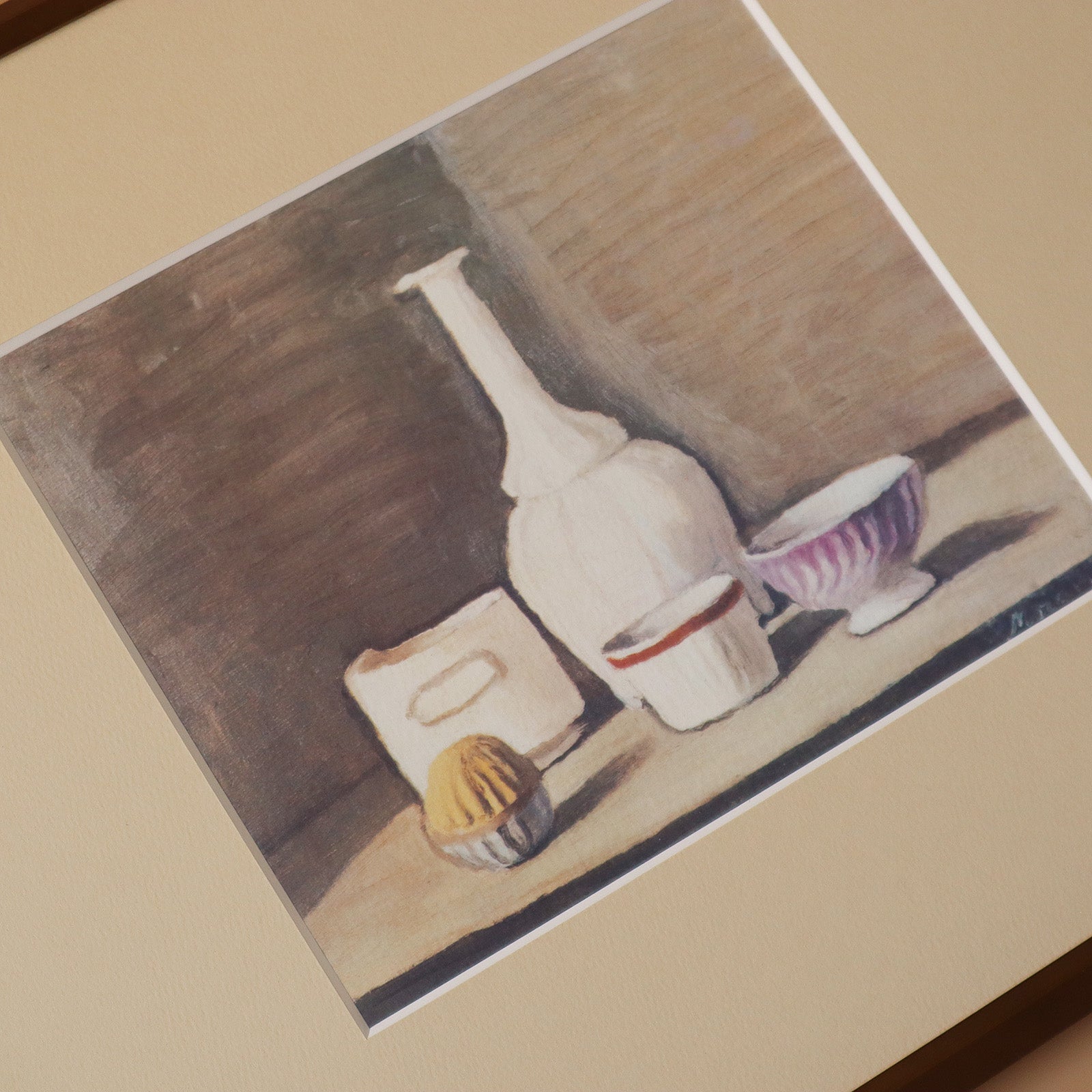 ジョルジョ・モランディ 「静物 1946」アートポスター（フレーム付き） / Giorgio Morandi “Still Life 194 –  HOMU