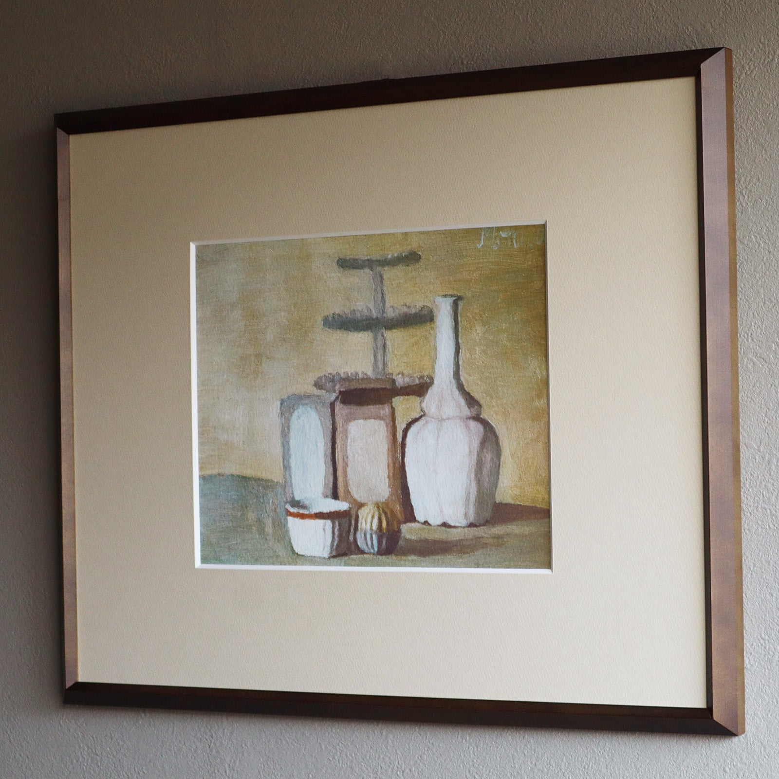 ジョルジョ・モランディ 「静物 1948」アートポスター（フレーム付き） / Giorgio Morandi “Still Life 194 –  HOMU